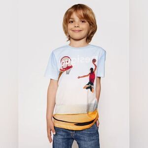 New‎ With Tag Desigual Size 3/4 Short Sleeve Basketball Print Organic T-shirt